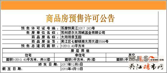 融創(chuàng)太湖御園領證  房源備案價8836.53-10337.68元/平