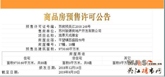 吳江兩新盤領(lǐng)預(yù)售證 預(yù)計都將在12月開盤