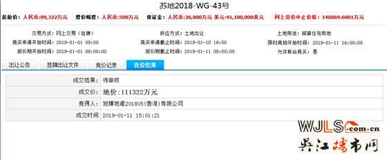19年第二場土拍攬金78.8億！最高樓面價17946元/平！