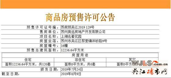 上湖名著領預售證 備案價16085-19954元/平