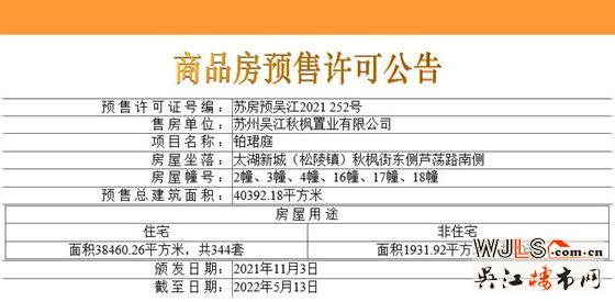 取證！蘇州灣鉑珺庭備案均價約25036元/平米