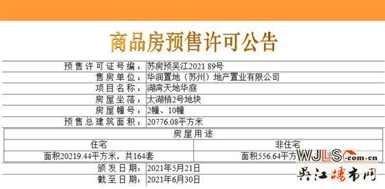 湖灣天地華庭領(lǐng)預(yù)售證  備案均價22039.19元/平米