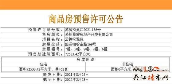純新盤！云錦灣雅苑備案價為17716-19916元/平米
