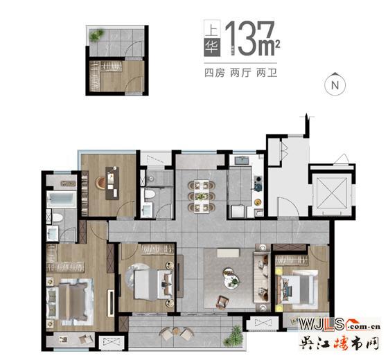 137㎡套適四房，盛載生活理想，人生一步到位。