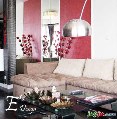 黑色VS紅色時(shí)尚裝修 二房二廳簡(jiǎn)約風(fēng)格